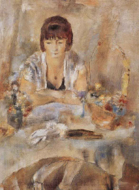 Jules Pascin Lucy at the front of table Germany oil painting art